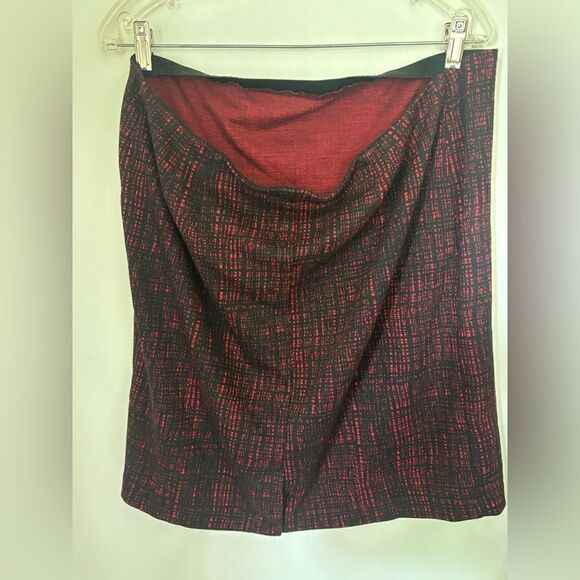 Ellen Tracy red and black elastic waist skirt XL - Picture 5 of 6